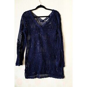 La Blanca S blue crochet swim coverup vacation cruise Beach Resort